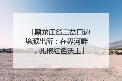黑龙江省三岔口边境派出所：在界河畔，扎根红色沃土