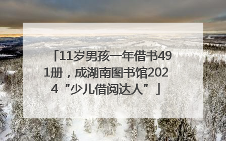 11岁男孩一年借书491册，成湖南图书馆2024“少儿借阅达人”