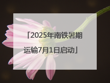 2025年南铁暑期运输7月1日启动
