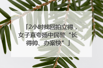 2小时找回拍立得，女子直夸扬中民警“长得帅、办案快”