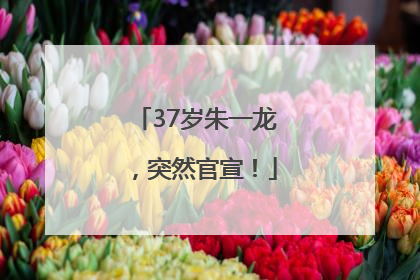 37岁朱一龙，突然官宣！