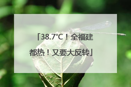 38.7℃！全福建都热！又要大反转